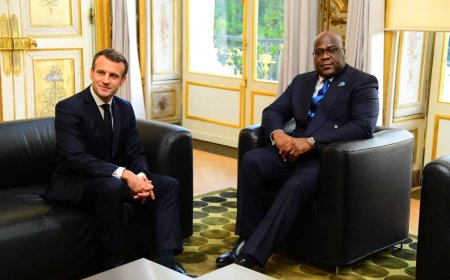 Perezida Emmanuel Macron yatangaje ko yagiranye ibiganiro na Tshisekedi