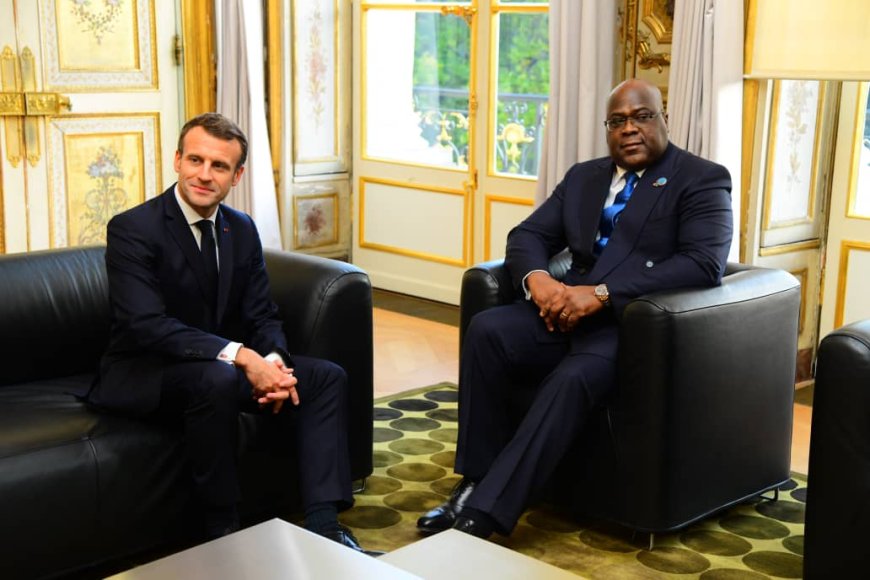 Perezida Emmanuel Macron yatangaje ko yagiranye ibiganiro na Tshisekedi