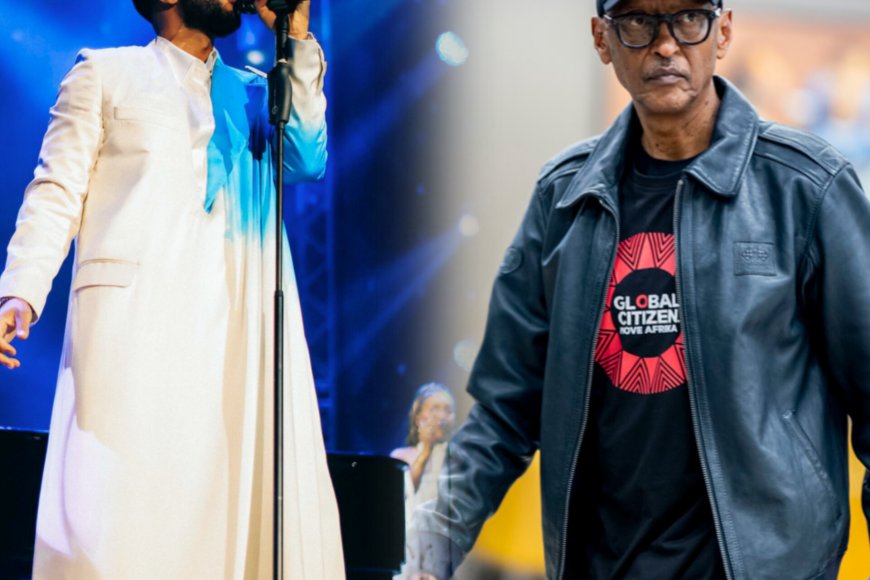 John Legend yataramiye imbere ya Perezida Kagame (Amafoto)