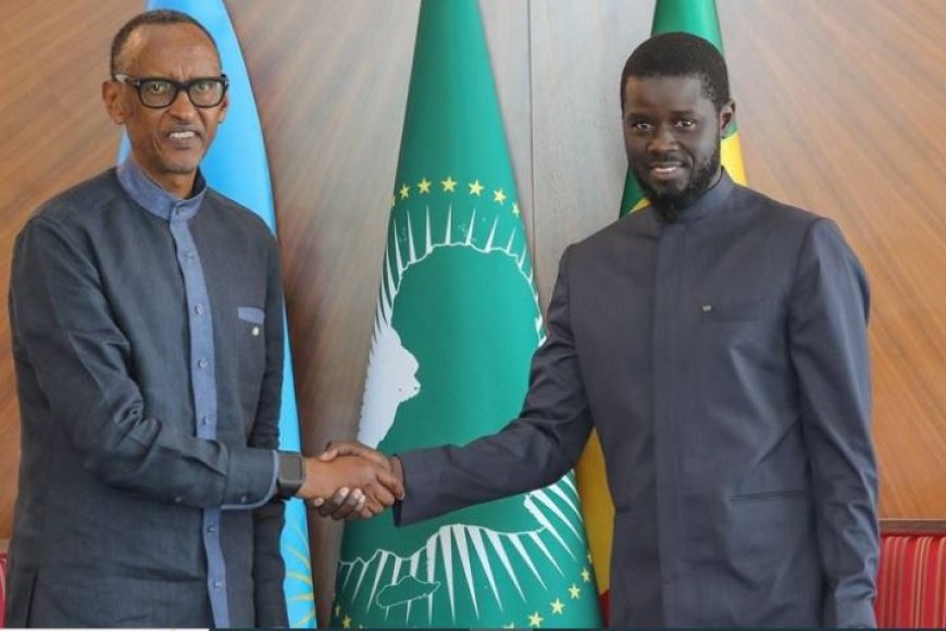 Perezida Kagame na mugenzi we Diomaye Faye wa Sénégal bagiranye ikiganiro