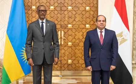 Perezida Kagame yagiranye ibiganiro na mugenzi we wa Misiri Abdel Fattah