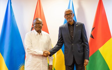 Perezida Kagame yakiriye mugenzi we Umaro Sissoco Embaló   wa Gunea- Bisau