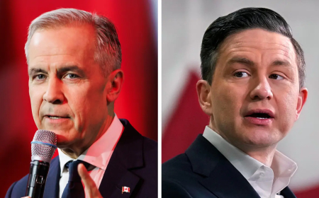 Amatora ya Canada: Umuyobozi w’abatavuga rumwe na Leta, Poilievre, yashimiye Carney