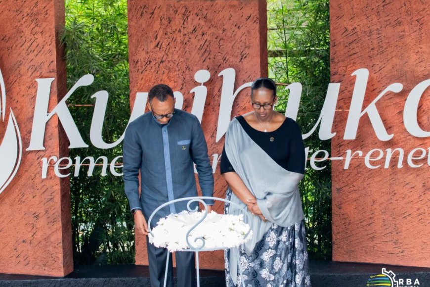 Perezida Kagame na Madamu Jeannette Kagame bunamiye abazize Jenoside yakorewe Abatutsi