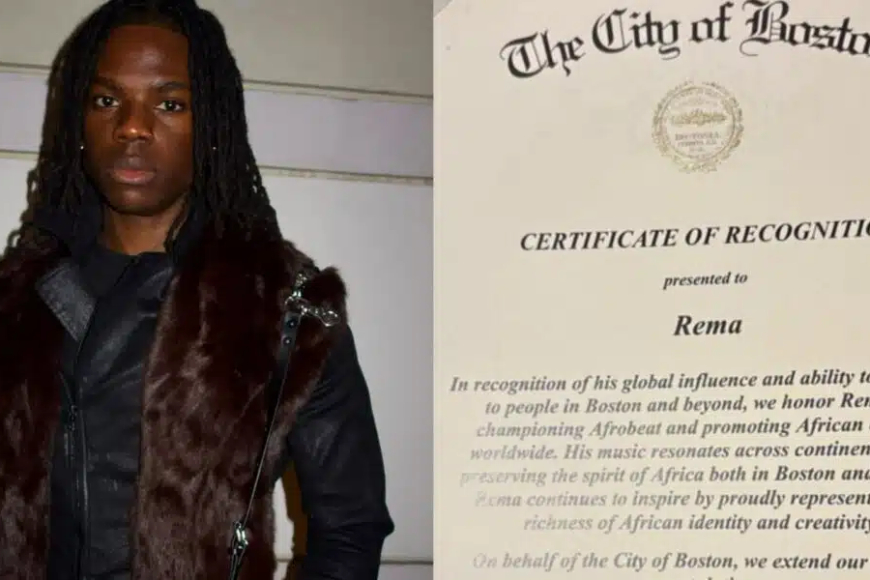 Rema yashimiwe na Meya wa Boston, BASATA mu mavugurura y'amasezerano agenga abahanzi (Avugwa hanze)