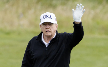 Perezida Trump yasuye Scotland acungiwe umutekano bihambaye