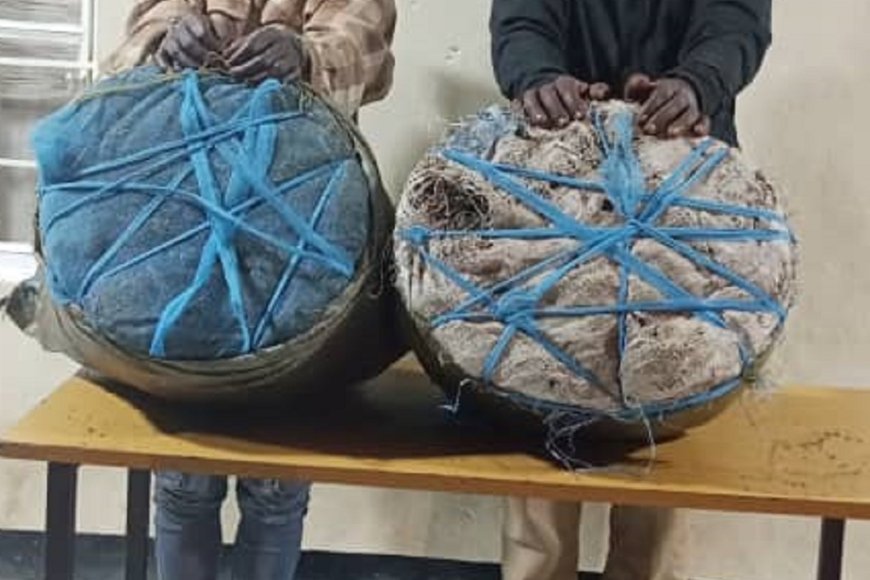 Kigali: Polisi yafatanye abagabo babiri ibilo 31 by’urumogi