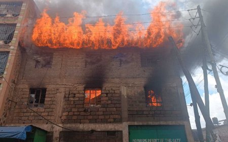 Nairobi: Fire Erupts at Chemical Building in Kariobangi North, Sparks Panic Among Residents