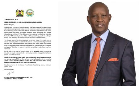 BREAKING: Nyeri Governor Mutahi Kahiga Steps Down as Vice Chair of Council of Governors After Controversial Remarks on Raila Odinga