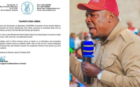 Breaking News: CHADEMA Vice Chairman John Heche Falls Ill in Police Custody; Party Demands Immediate Medical Attention