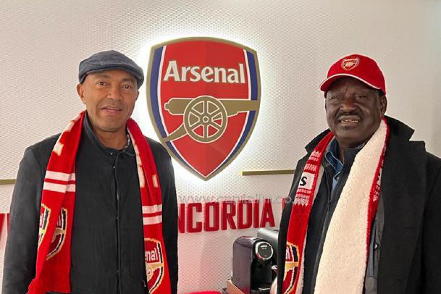 Ruto Pays Tribute to Raila Odinga’s Love for Arsenal During EPL Trophy Tour in Nairobi