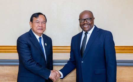 Minisitiri w'intebe w'u Rwanda yakiriye uwa Cambodge baganira ku mubano w’ibihugu byombi