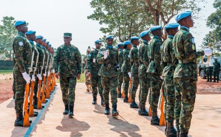 Centrafrique: Maj Gen Nyakarundi yasuye ingabo z’u Rwanda ziri mu butumwa bw'amahoro