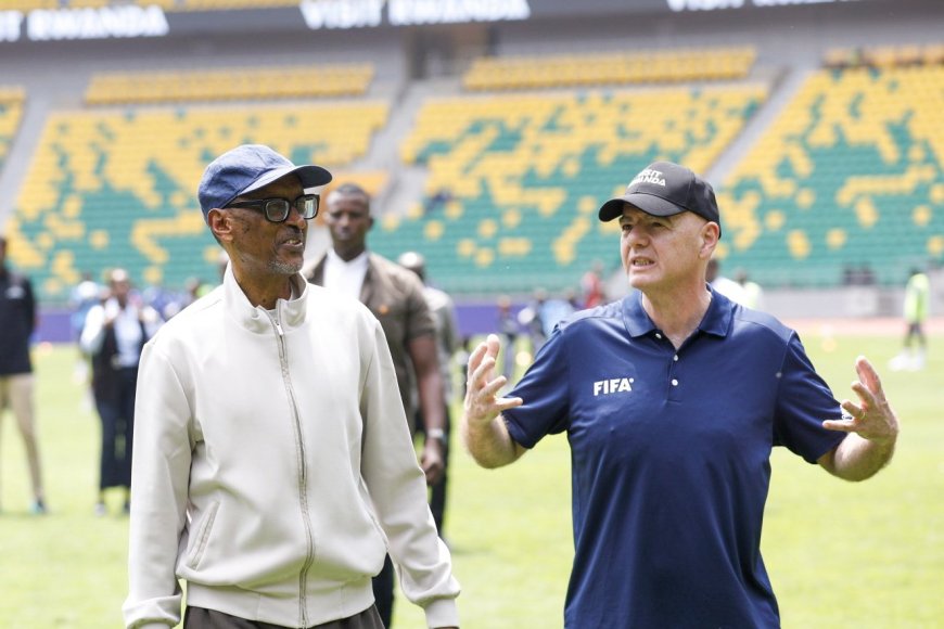 President Kagame Joins FIFA President Gianni Infantino and Children at Amahoro Stadium for Football Festival