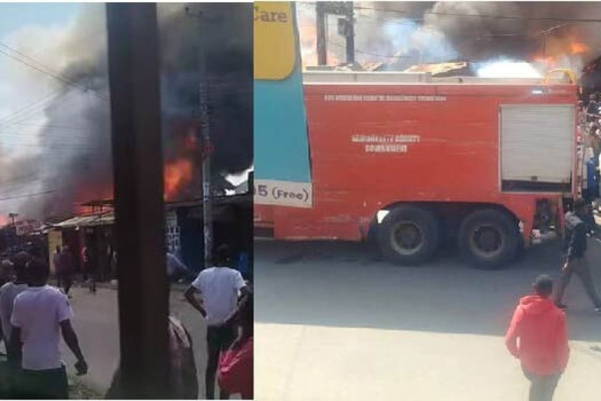 Breaking: Fire Erupts at Mtindwa Market in Umoja, Nairobi