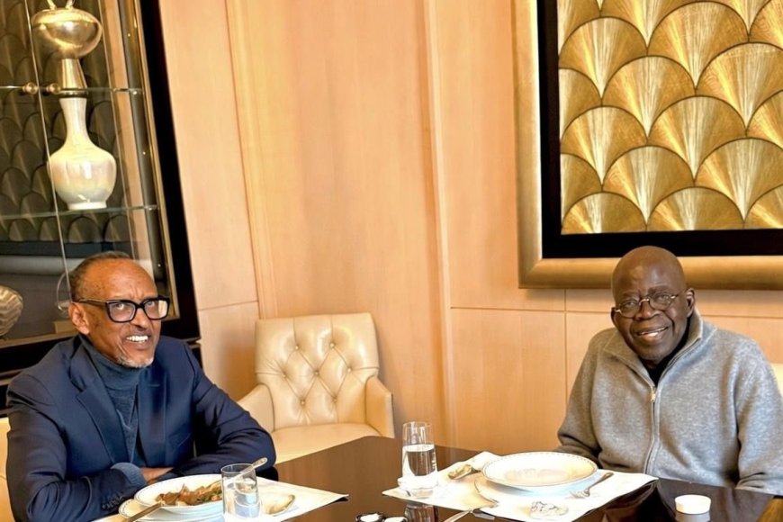 Perezida Kagame na Tinubu wa Nigeria bagiranye ibiganiro mu muhezo byabereye i Paris