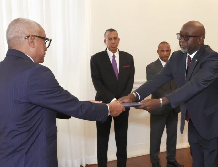 Ambassador Bizimana Presents Credentials to President José Maria Neves