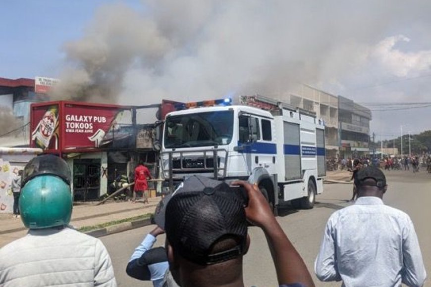 Rubavu: Inyubako y’ubucuruzi yafashwe n'inkongi irashya irakongoka