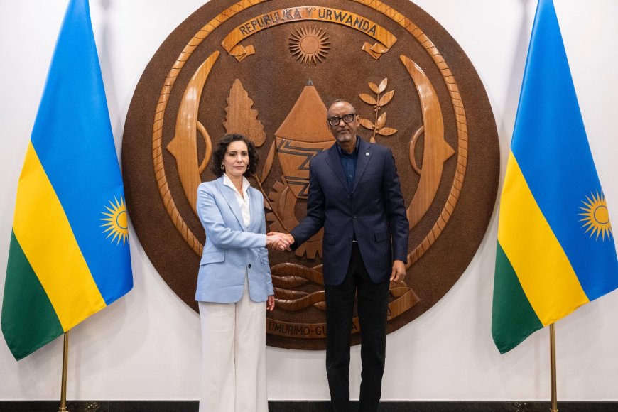 Perezida Kagame yakiriye komiseri w’ubumwe bw’u Burayi  baganira kuri RDC