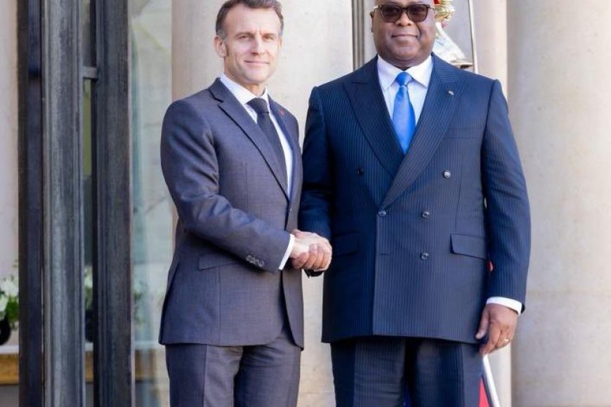 Tshisekedi yazindukiye i Paris kurega u Rwanda! Perezida  Macron yamwijeje kumuba hafi