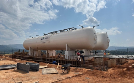 Ibikorwa byo kubaka ibigega bya gaz yo gutekesha bigeze kuri 70%