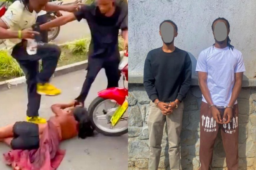 Batawe muri yombi nyuma yo kugaragara mu mashusho bakubitira umukobwa mu muhanda