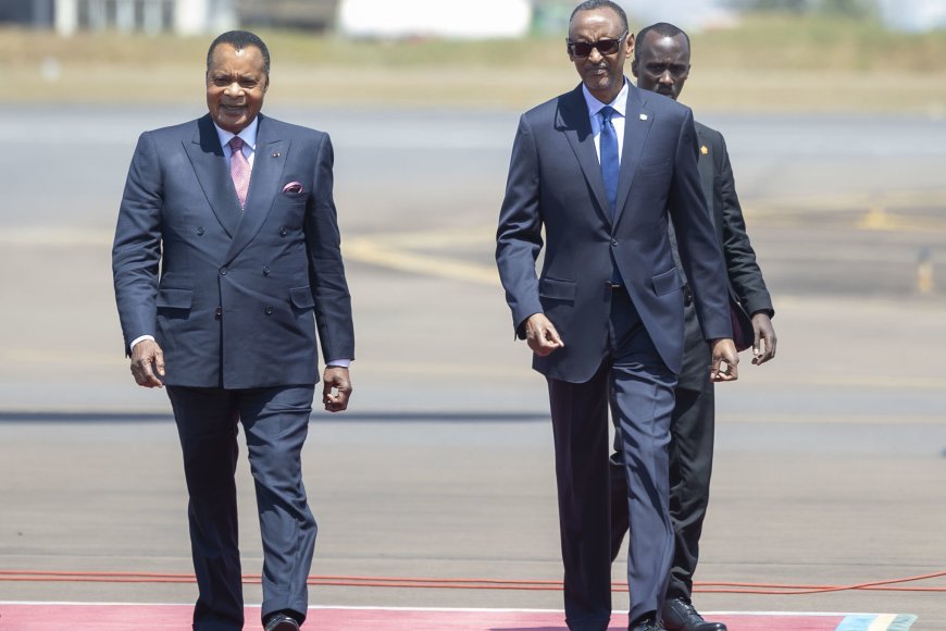 Perezida Kagame yashimiye Nguesso wongeye gutorerwa kuyobora Congo-Brazzaville