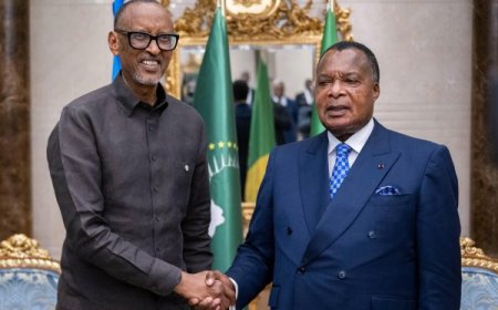 Mbere yo kurahira: Sassou Nguesso yagiranye ibiganiro na Perezida Kagame I Brazzaville