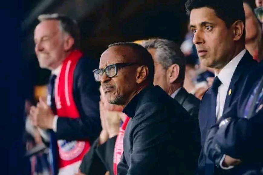 President Paul Kagame attends UEFA Champions League clash between Paris Saint-Germain and Bayern Munich