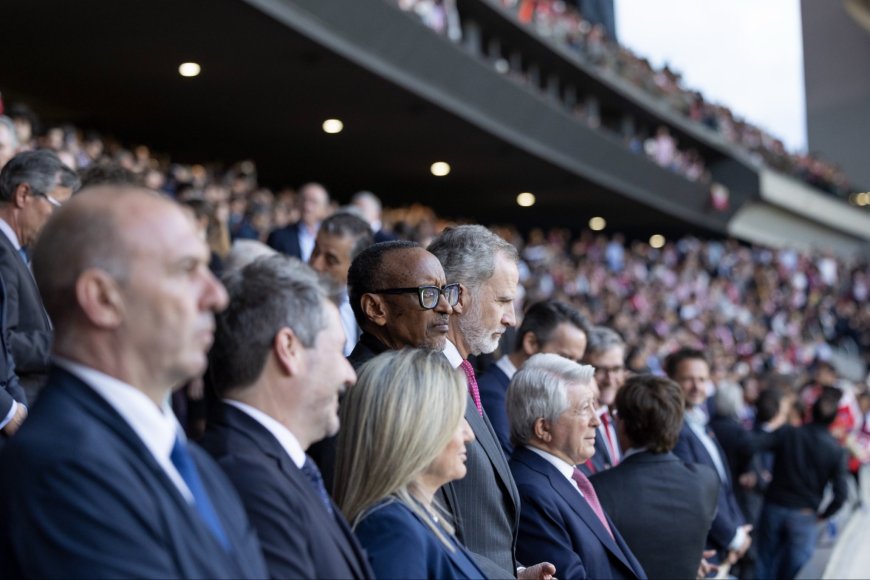 President Kagame Attends Champions League Semi-Final Clash in Madrid as Arsenal and Atlético Draw 1-1