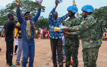 Rwandan peacekeepers boost youth development with renovated basketball court in Central African Republic