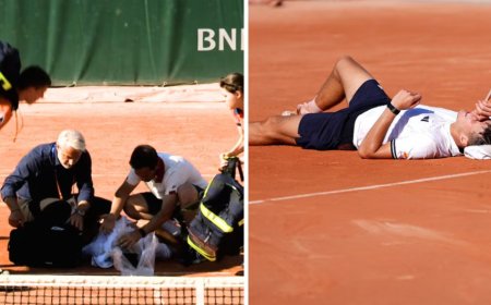 Tennis: Yaguye mu kibuga nyuma y'umukino ukomeye muri Roland Garros
