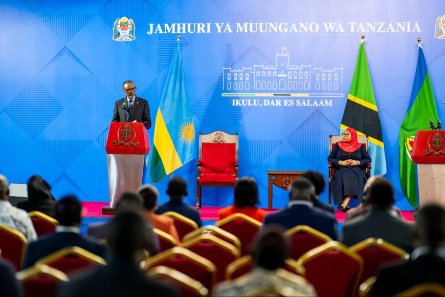 Perezida Kagame yashimye intambwe yatewe mu mishinga ihuriweho na Tanzania