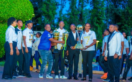 RDF Chief of Defence Staff hosts APR FC to celebrate historic treble-winning season