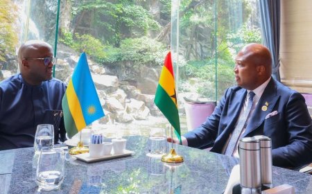 Min. Nduhungirehe yagiranye ibiganiro na mugenzi we wa Ghana ku gushimangira umubano w'ibihugu byombi