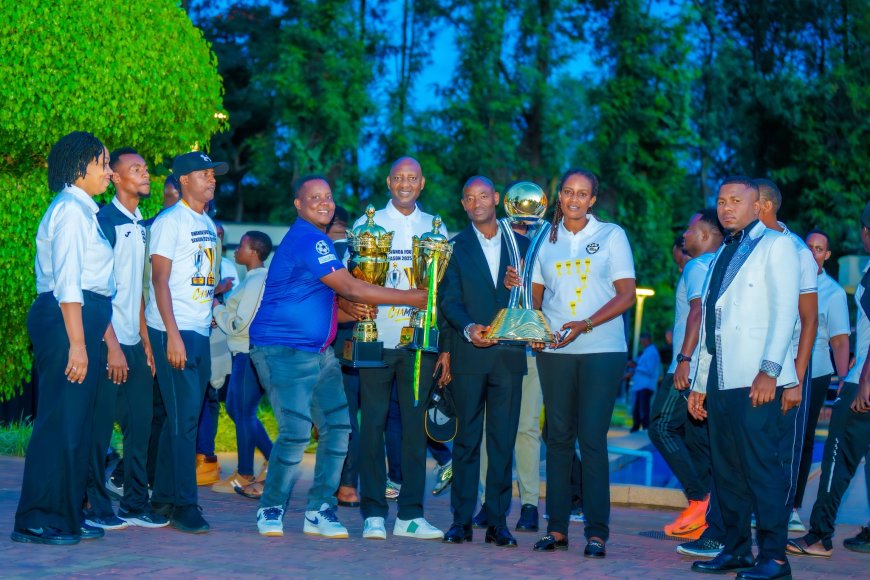 RDF Chief of Defence Staff hosts APR FC to celebrate historic treble-winning season